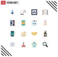 Universal Icon Symbols Group of 16 Modern Flat Colors of document archive parking count abacus toy Editable Pack of Creative Vector Design Elements