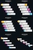 Vector 6 Infographics Pack Presentation slide template 5 Steps cycle diagrams and timelines