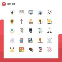 Set of 25 Modern UI Icons Symbols Signs for seo cloud design business screen Editable Vector Design Elements