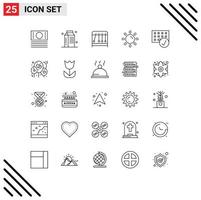 Modern Set of 25 Lines and symbols such as devices computers physics shine light Editable Vector Design Elements