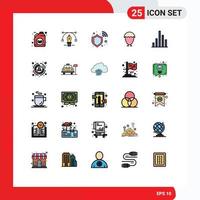 25 User Interface Filled line Flat Color Pack of modern Signs and Symbols of graph food firewall egg bird Editable Vector Design Elements