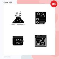 4 Creative Icons Modern Signs and Symbols of disaster users alert page dad Editable Vector Design Elements