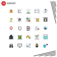 Set of 25 Commercial Flat Colors pack for test tube lab flask big data and science concept erlenmeyer flask raw information Editable Vector Design Elements