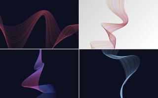 Collection of geometric minimal lines pattern set vector