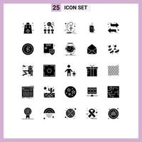 Set of 25 Modern UI Icons Symbols Signs for online click user mouse ribbon Editable Vector Design Elements