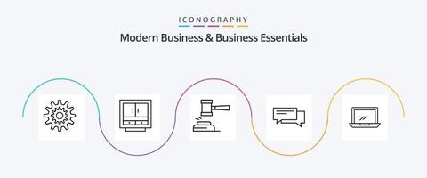 Modern Business And Business Essentials Line 5 Icon Pack Including gavel. auction. business. action. office vector