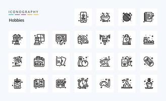 25 Hobbies Line icon pack vector