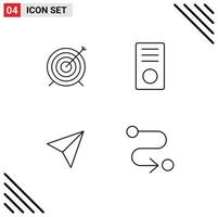 4 Universal Filledline Flat Colors Set for Web and Mobile Applications target instagram focus devices share Editable Vector Design Elements