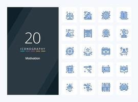 20 Motivation Blue Color icon for presentation vector