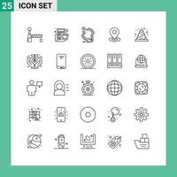 25 Thematic Vector Lines and Editable Symbols of block location currency navigation browse Editable Vector Design Elements