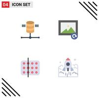 paquete de iconos planos de 4 símbolos universales de computación alojamiento web médico recargar elementos de diseño vectorial editables de muestra vector