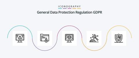 Gdpr Line 5 Icon Pack Including gdpr . gdpr . surveillance. computer vector