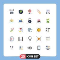 Stock Vector Icon Pack of 25 Line Signs and Symbols for security file find gesture hand Editable Vector Design Elements