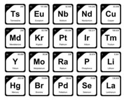 diseño de paquete de iconos de 20 tablas preiodicas de los elementos vector