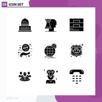 Pack of 9 creative Solid Glyphs of business tag accessories sale new Editable Vector Design Elements