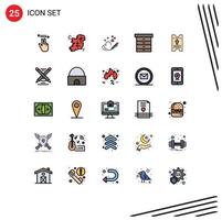 Stock Vector Icon Pack of 25 Line Signs and Symbols for pass furniture irish drawer wedding Editable Vector Design Elements