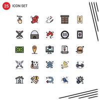 paquete de iconos vectoriales de stock de 25 signos y símbolos de línea para muebles de paso cajón irlandés boda elementos de diseño vectorial editables vector