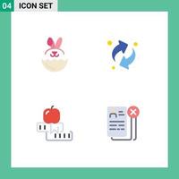 Set of 4 Modern UI Icons Symbols Signs for egg study arrows education business Editable Vector Design Elements