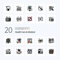 20 Health Care And Medical Line Filled Color icon Pack like bp monitor blood pressure operator health mask allergy vector