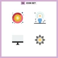 4 User Interface Flat Icon Pack of modern Signs and Symbols of budget recruitment profit human devices Editable Vector Design Elements