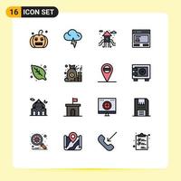 16 Creative Icons Modern Signs and Symbols of leaf environment life to communication Editable Creative Vector Design Elements