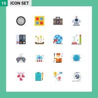 Set of 16 Modern UI Icons Symbols Signs for documents archive shipping water fire Editable Pack of Creative Vector Design Elements