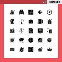 Stock Vector Icon Pack of 25 Line Signs and Symbols for application compass furniture point back arrows Editable Vector Design Elements