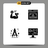 Pictogram Set of Simple Solid Glyphs of growth architect beat web compass Editable Vector Design Elements