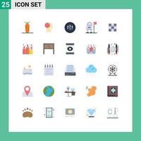 grupo de símbolos de iconos universales de 25 colores planos modernos de conjuntos galería exploración de alimentación humana elementos de diseño vectorial editables vector