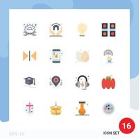 Modern Set of 16 Flat Colors Pictograph of flip ludo game light ludo board game Editable Pack of Creative Vector Design Elements