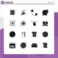 16 Creative Icons Modern Signs and Symbols of business makeover cord face makeup face base Editable Vector Design Elements