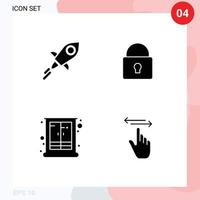 Set of 4 Modern UI Icons Symbols Signs for lumens furniture line locked wardrobe Editable Vector Design Elements