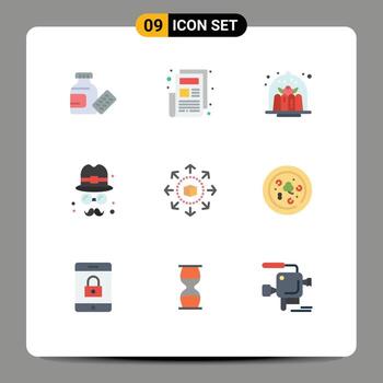 9 Universal Flat Colors Set for Web and Mobile Applications shopping ecommerce cake fathers brim Editable Vector Design Elements