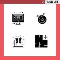 grupo de glifos sólidos modernos establecidos para el esquema de química de chat de apartamento de computadora elementos de diseño vectorial editables vector