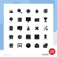 Modern Set of 25 Solid Glyphs and symbols such as map target general arrow helmet Editable Vector Design Elements