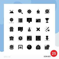 Modern Set of 25 Solid Glyphs and symbols such as map target general arrow helmet Editable Vector Design Elements