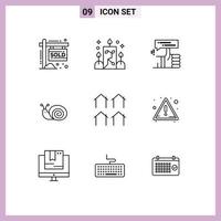 9 Creative Icons Modern Signs and Symbols of district snail finger easter thumb Editable Vector Design Elements