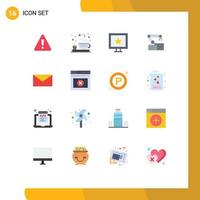 16 Creative Icons Modern Signs and Symbols of internet email stars mail arm Editable Pack of Creative Vector Design Elements