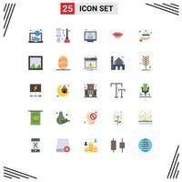 Set of 25 Modern UI Icons Symbols Signs for decor restaurant code food girl Editable Vector Design Elements