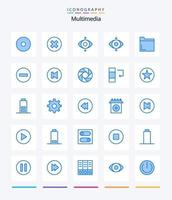 paquete de iconos azules creativos multimedia 25 como flecha. retirar. vista. multimedia. Eliminar vector