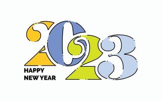 new year 2023 Flat color Dotted Omission logo design vector