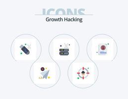 Hacking Flat Icon Pack 5 Icon Design. server. database. protection. bug. usb vector