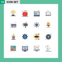 Group of 16 Modern Flat Colors Set for credit paper customer list coding Editable Pack of Creative Vector Design Elements