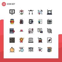 Universal Icon Symbols Group of 25 Modern Filled line Flat Colors of notebook electronic graphic device internet Editable Vector Design Elements