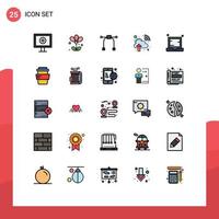 Universal Icon Symbols Group of 25 Modern Filled line Flat Colors of notebook electronic graphic device internet Editable Vector Design Elements