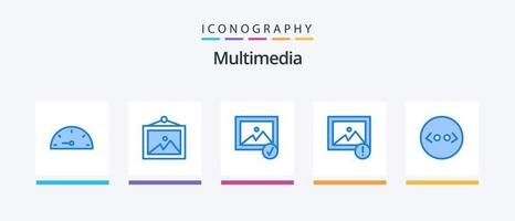Multimedia Blue 5 Icon Pack Including . selected. html. brackets. Creative Icons Design vector