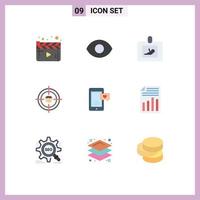 Set of 9 Modern UI Icons Symbols Signs for chat bubble mobile medicine resources recruitment Editable Vector Design Elements