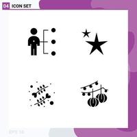 Pack of creative Solid Glyphs of abilities heart person shape romance Editable Vector Design Elements