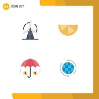 4 Universal Flat Icon Signs Symbols of clean investment power fruit business Editable Vector Design Elements