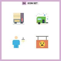 4 concepto de icono plano para sitios web móviles y aplicaciones muebles avatar cajón campamento elementos de diseño vectorial editables humanos vector